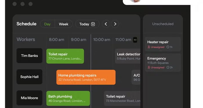 A dedicated program for scheduling on-site HVAC work